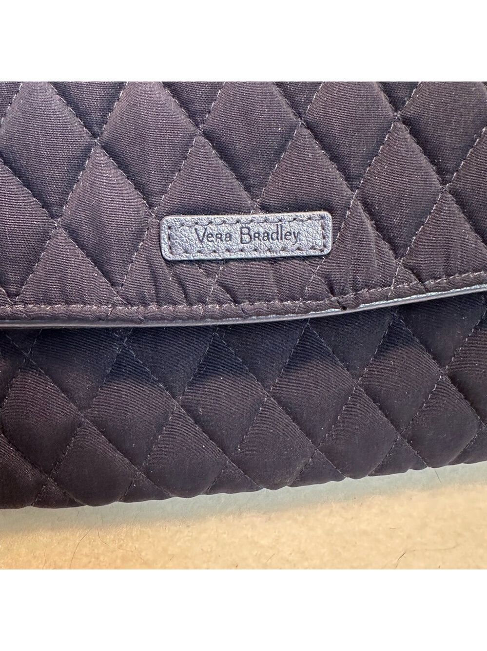 Vera Bradley Quilted Navy Blue Clutch - Picture 2 of 4